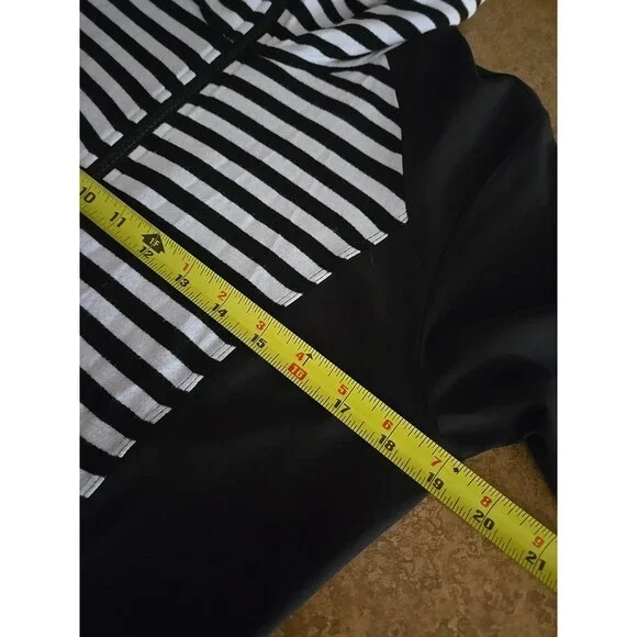 ZENERGY CHICOS Black White Striped Zip Knit Neema Jacket Top 0 US Womens  Casual - Picture 12 of 16